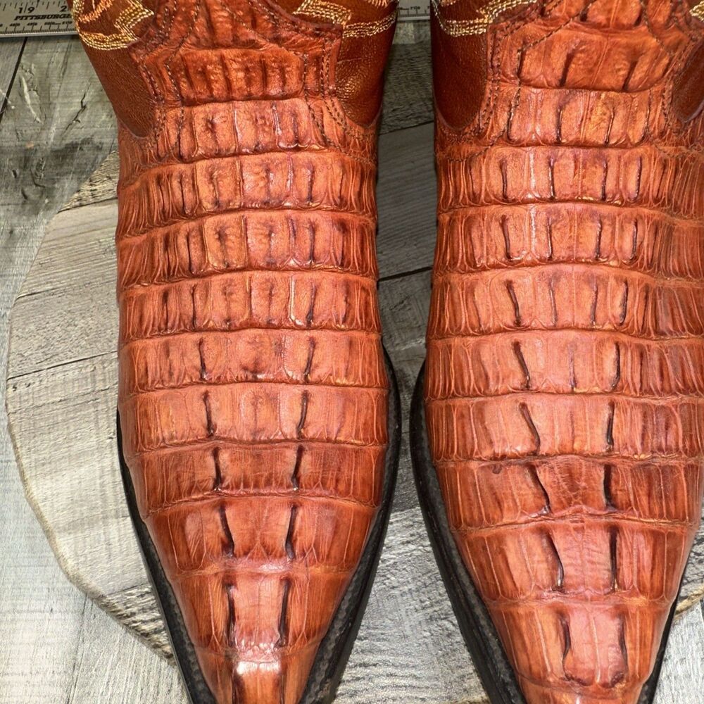 Cuadra Wild West Caiman Belly Cowboy Boots Men’s 8 USA Exotic Leather Mexico - Picture 8 of 16